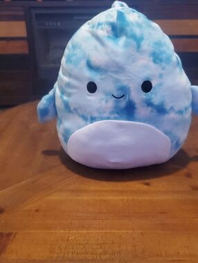 Squishmallows Blue Tie-Dye Dolphin Plush with White Belly